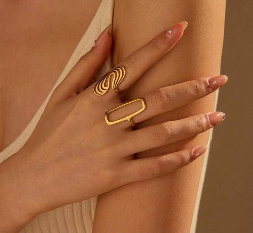 2 pieces stainless steel ring