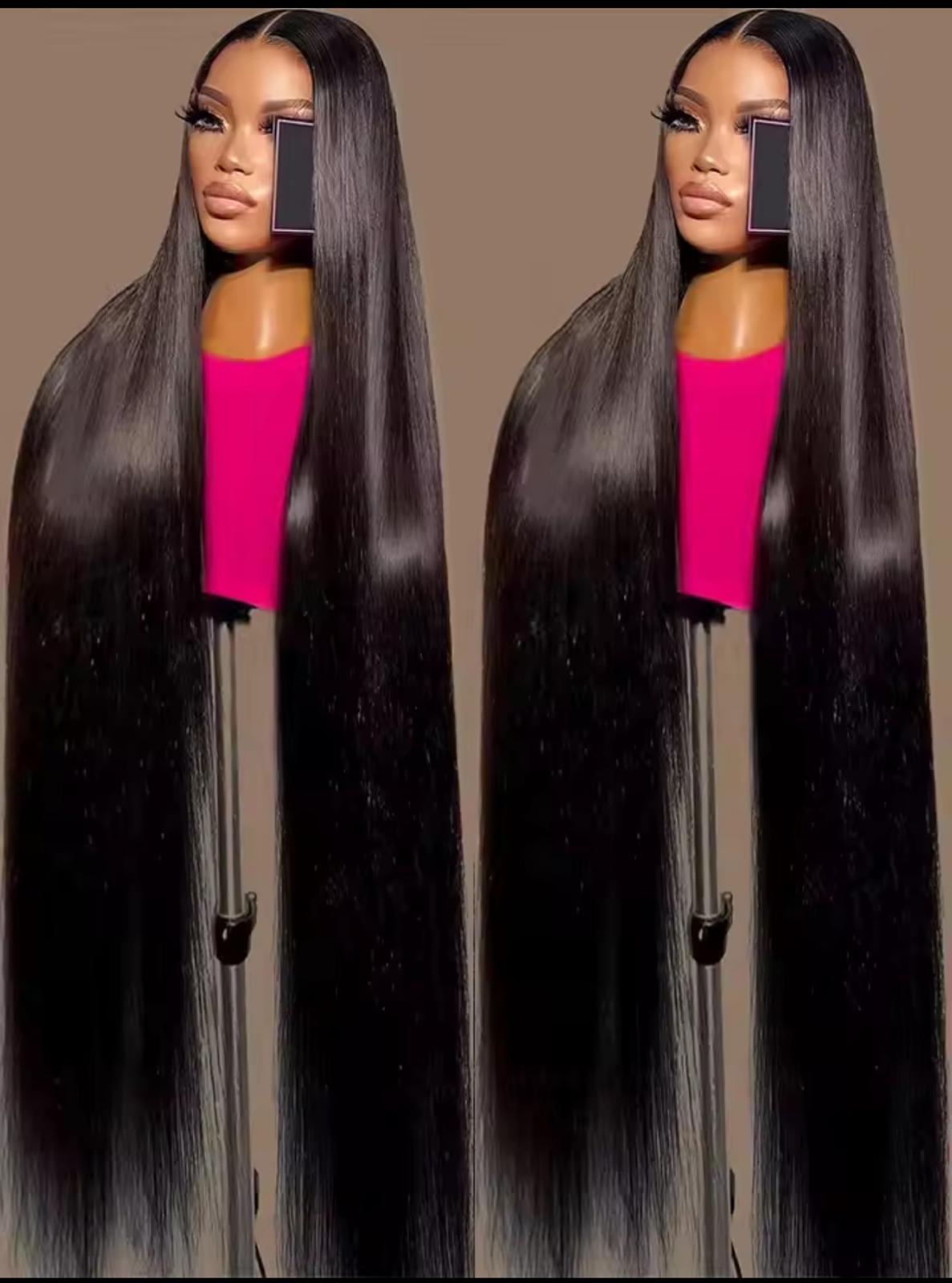 Straight lace wig
